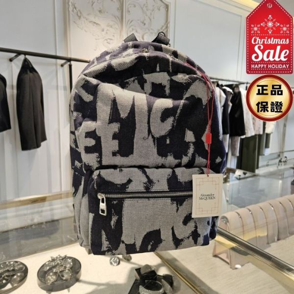 Alexander McQueen 麥昆 丹寧塗鴉大型後背包 Alexander McQueen,Graffiti Metropolitan背包,塗鴉背包,大型背包背包,義大利製造,精品平行輸入,100%真品,專櫃真品保證,台灣精品代購