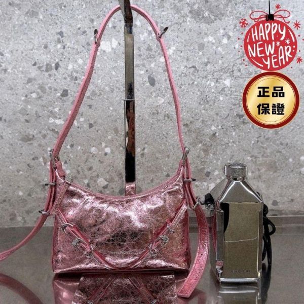 Givenchy 金屬鍍膜小牛皮迷你 Voyou 包 粉紅色 Givenchy Mini Voyou,迷你手提包,絲粉色精品包,肩背小包,低調奢華