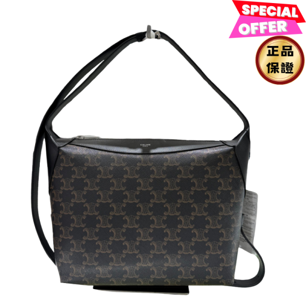 Celine 122332 Harry 標誌印花斜揹包  黑色 CELINE, HARRY, 標誌印花, 斜揹袋, 義大利製造