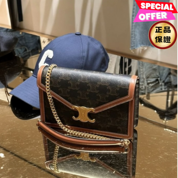 Celine 10L462 Triomphe 老花凱旋門 WOC 飾鍊銀包 Celine, 10L462, 老花 Triomphe 凱旋門WOC, 飾鍊銀包, 義大利製造, Triomphe帆布, 時尚單品