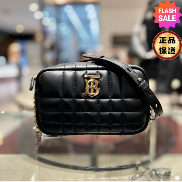 Burberry 80608361 Lola 迷你絎縫羔羊皮相機包    黑色金釦 Burberry 80648541、Lola 迷你相機包、絎縫羔羊皮包
、Burberry 黑色相機包、銀釦相機包、義大利製相機包
、Burberry Lola 相機包推薦、奢華羔羊皮包款、絎縫設計相機包