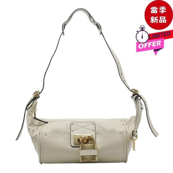 Chloe Paddington Crossbody 粒面水牛皮斜背包  奶油白色 Chloé,Chloé Paddington,Paddington Crossbody Bag,Paddington斜背包,Paddington流浪包,Chloé水牛皮包,斜背包,Hobo Bag,粒面水牛皮,Y2K精品包