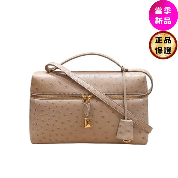 Loro Piana Extra L27 Extra Pocket包 (鴕鳥皮 - Orix/Sun Gold色) Loro Piana, Extra Bag L27, 鴕鳥皮, Orix/Sun Gold, 義大利製造, 奢華手袋, 多功能設計, 實用風格, 時尚單品, 低調優雅