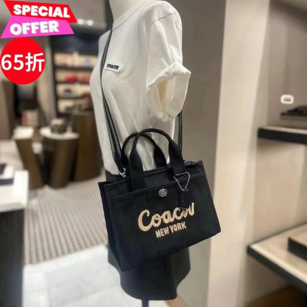 Coach Cargo 26 環保棉質托特包    經典黑 Coach、Cargo、托特包、環保包、筆電包、精品包包、平行輸入、精品平行輸入、100%真品、專櫃真品保證、精品折扣、優惠精品價格、限時優惠、快速配送、台灣精品代購