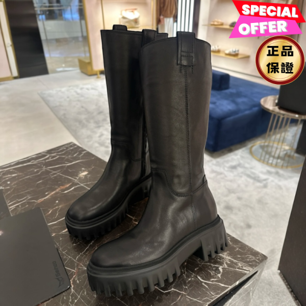 Hogan 女款 H700 厚底皮革長靴  黑色/增高7.6公分  EU36/36.5/37/37.5/38/38.5/39/40 Hogan, H700, 厚底短靴, 義大利製造, 記憶鞋墊, 女靴