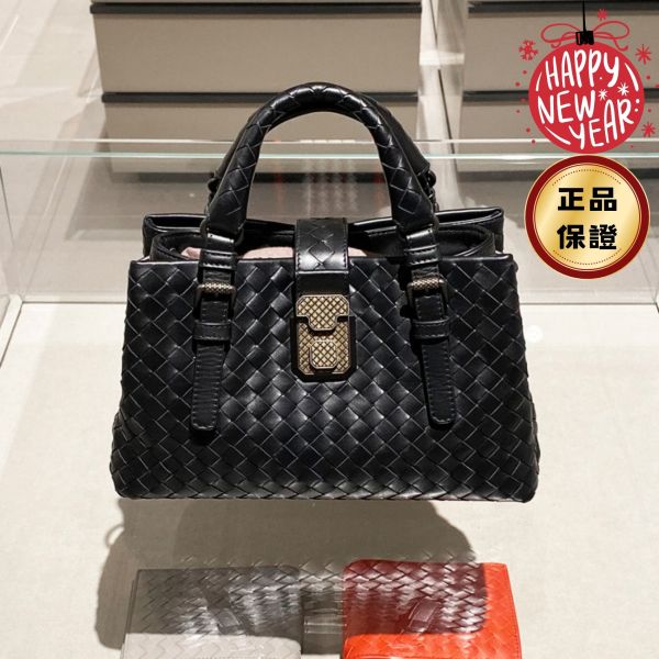 Bottega Veneta 493994 迷你 Roma 編織包  黑色 Bottega Veneta,迷你Roma包,編織包,小牛皮,黑色包,義大利精品,推鎖開合,Intrecciato金屬,台灣精品代購,精品平行輸入
