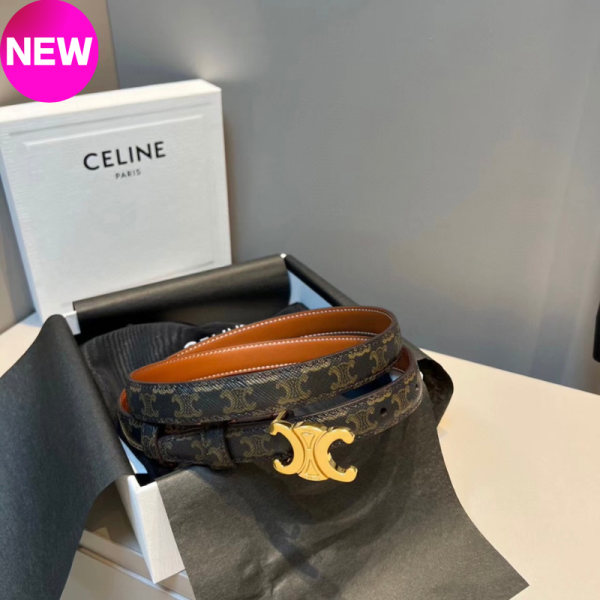 Celine 45AK92 女款 Triomphe 老花凱旋門寬度 2.5 公分腰帶  75公分 Celine 女款平滑小牛皮中型 Triomphe 凱旋門腰帶

黃褐色

85公分