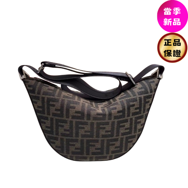 Fendi 7VA635 Melon FF提花小款新月形信差包  棕色 Fendi Melon 小型信差包、FF提花新月形包、棕色Fendi包款
、Fendi 男士包包、奢華信差包、義大利製Fendi包款
、Fendi 新月形包推薦、棕色FF提花信差包、時尚斜挎包選擇