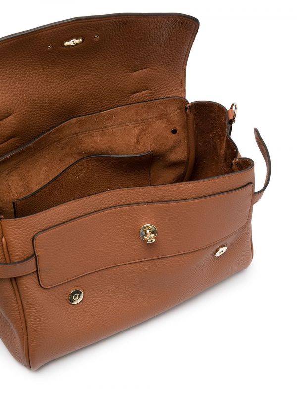 Mulberry HH6746 金屬扭鎖粗粒面小牛皮 Alexa 包  栗子色 