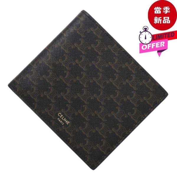 Celine 10B652 Triomphe 凱旋門老花 Logo 2折短夾 CELINE,CELINE短夾,CELINE錢包,Triomphe,Triomphe短夾,CELINE Triomphe Wallet,二折短夾,精品短夾,帆布短夾,Logo短夾,凱旋門短夾,男用短夾,女用短夾