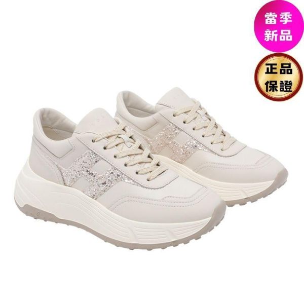 Hogan 女款 Hi-Fi 納帕皮革厚底雲朵運動鞋  亮片H/底高6.5公分  IT36.5/37/38/39 Hogan,Hi-Fi,女款運動鞋,厚底運動鞋,雲朵運動鞋