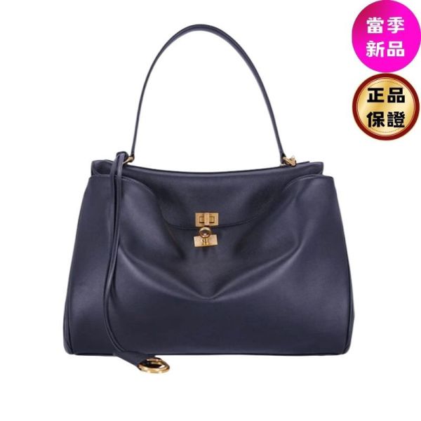 Balenciaga 789772 光滑小牛皮中款 Rodeo 包  黑色/復古金釦 Rodeo中型手提包,黑色光滑小牛皮,奢華包款,義大利製造,經典時尚手提包,名牌包,時尚必備單品