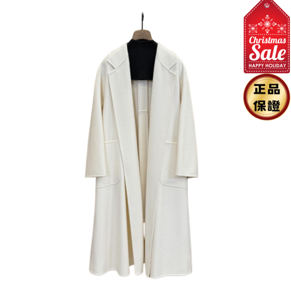 Max Mara 女款 Ludmilla 山羊絨 Icon大衣  白色  EU36/38/40 Max Mara, Ludmilla Icon, 山羊絨大衣, A 字型, 浴袍風格, 新駝色, 奢華outerwear, 雙面羊絨