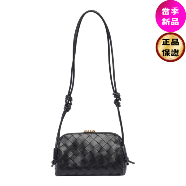 Bottega Veneta 794258 Concert 羊皮編織相機包  黑色﻿ Bottega Veneta, Concert Pouch, Intrecciato 編織, 羊皮, iPad mini, 義大利製造