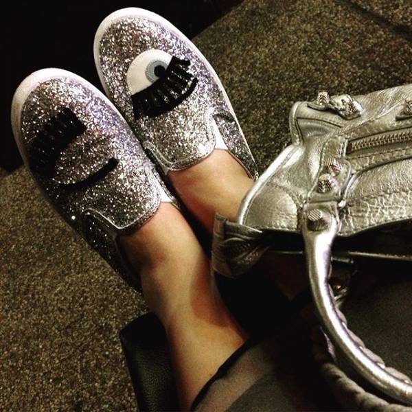 Chiara Ferragni  CF879 亮銀色眨眼厚底樂福鞋 EU37 