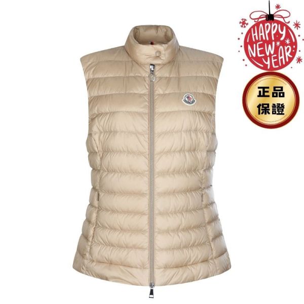 Moncler 女款 Igens 修身羽絨背心  米色  1S/2M/3L/4XL Moncler, Igens, 羽絨背心, longue saison, 輕量羽絨, 精品外套
