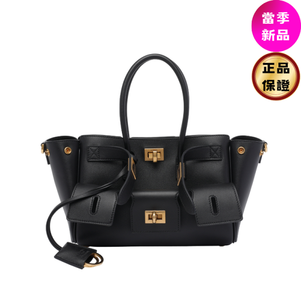 Balenciaga 835732 Bel Air Mini Carry All 光滑小牛皮手提包    黑色金釦 Balenciaga、Bel Air Mini、Balenciaga 手提包、Mini Carry All、Balenciaga 真品、精品代購推薦、小牛皮包、義大利製精品、限量包款、2025 新品