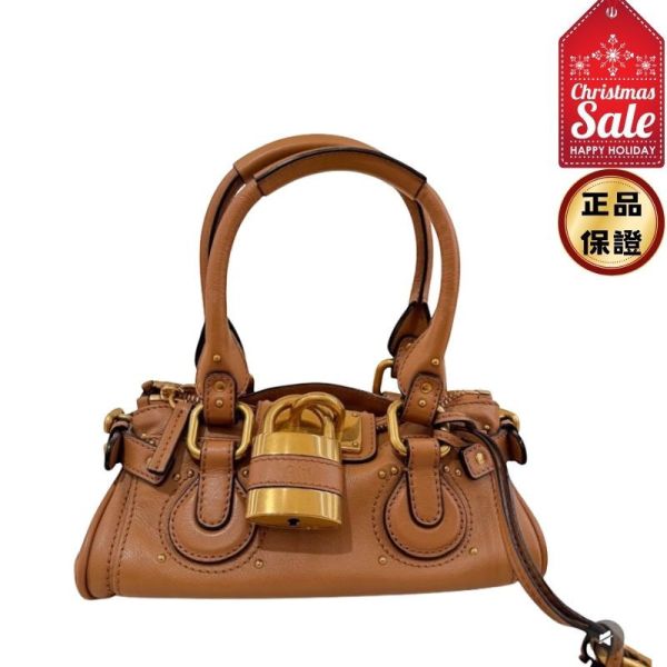 Chloé Paddington 小款水牛皮鎖頭包   野馬棕色 ChloePaddington,Paddington手袋,Chloe小款手袋,水牛皮包,MustangBrown,Chloe經典包,復古鎖頭包,精品肩背包