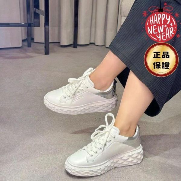 Jimmy Choo Diamond Maxi 漸變色運動鞋  銀色/增高5公分  IT36/36.5/37/37.5/38/38.5/39/40 Jimmy Choo, 納帕皮革, Diamond Maxi, 運動鞋, 義大利製造, 時尚鞋款, 奢華設計, 高端運動鞋, 漸變色閃粉, 鑽石型鞋底