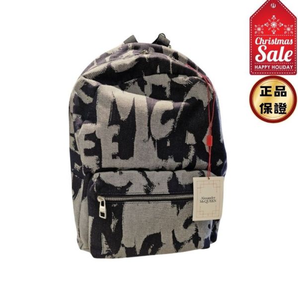 Alexander McQueen 麥昆 丹寧塗鴉大型後背包 Alexander McQueen,Graffiti Metropolitan背包,塗鴉背包,大型背包背包,義大利製造,精品平行輸入,100%真品,專櫃真品保證,台灣精品代購