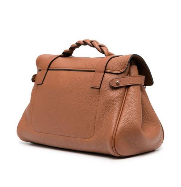 Mulberry HH6746 金屬扭鎖粗粒面小牛皮 Alexa 包  栗子色 