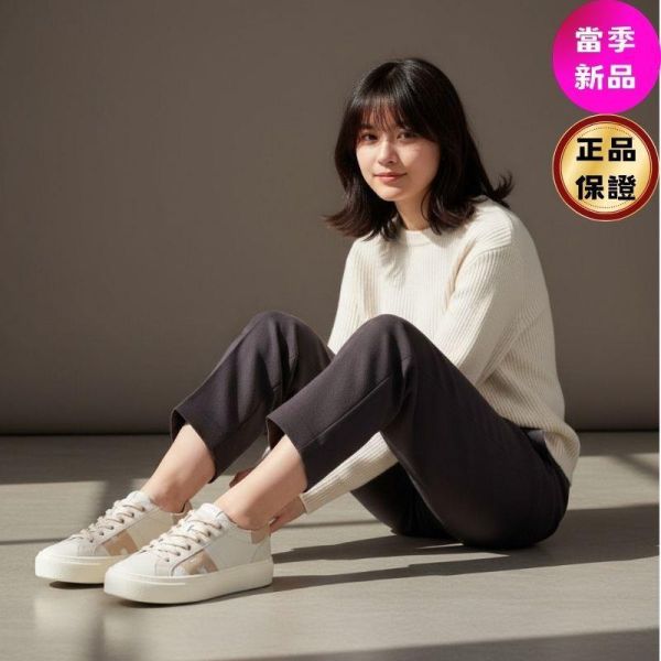 Hogan 女款 Crosswind 滑板運動鞋  白色.粉色H/增高約6公分  EU36/36.5/37/37.5/38/38.5/39/40 Hogan,Crosswind,女款運動鞋,象牙色運動鞋,厚底休閒鞋