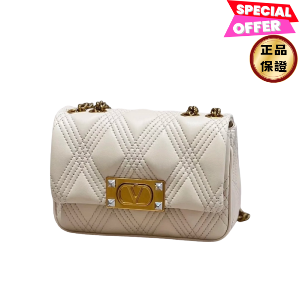 Valentino Garavani Quiltie 67 小款羊皮鍊條包  奶油白色 Valentino Garavani, Quiltie 67, 奶油白色, 小号羊皮链条手袋, 義大利製造, 可調肩帶, 菱形绗缝, 時尚單品
