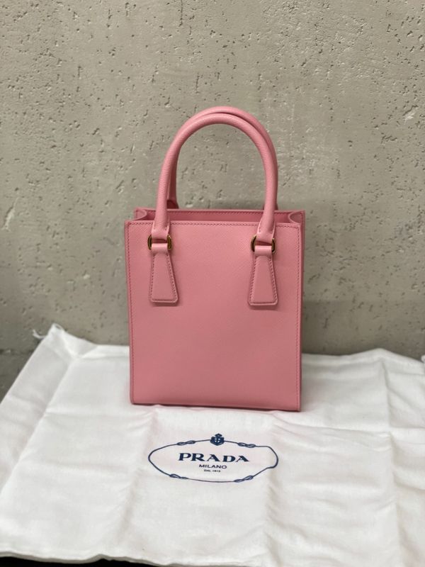 Prada 1BA358 Saffiano 皮革購物包  粉色 