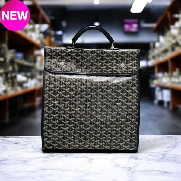 Goyard Saint Léger 手提雙肩後背包 Goyard, Goyardine Canvas, Chevroches Calfskin, Saint Léger, 背包, 法國製造, 時尚背包, 奢華設計, 高端旅行包, 黃色棉內裡