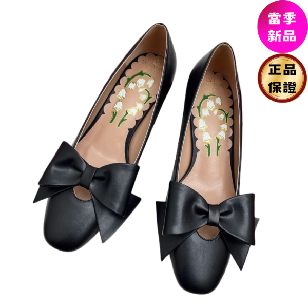 Valentino Garavani Bowow 小羊皮蝴蝶結芭蕾平底鞋 IT 36/37/38/38.5/39/40 Valentino Garavani, Bowow, 小羊皮芭蕾平底鞋, 義大利製造, 5毫米鞋跟, VLogo, 時尚單品