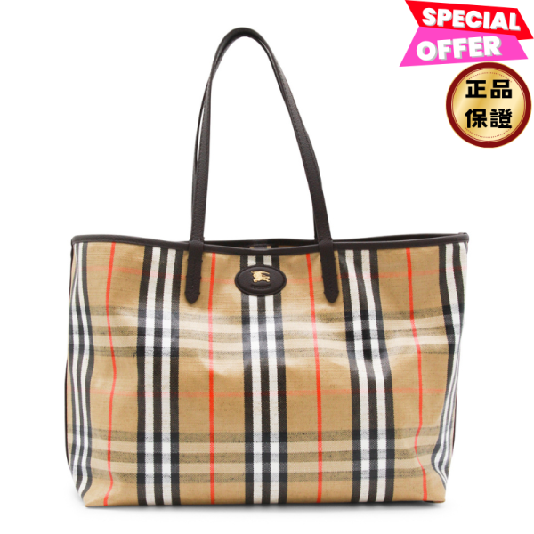 Burberry 81122221 中號 Highlands 托特包  沙色 Burberry, Highlands, 中號托特, 沙色, 義大利製造, 棉質亞麻, 實用設計, 時尚單品, 百搭風格, 戶外靈感