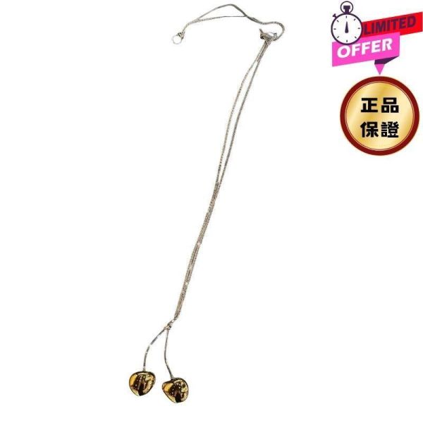 Jil Sander 金銀雙色 Cherry 櫻桃項鍊 Jil Sander CherryPendant項鍊, Jil Sander 項鍊, 生態黃銅首飾, 銀金雙色項鍊, 櫻桃吊飾項鍊, 義大利精品, 100% 真品, 極簡首飾,