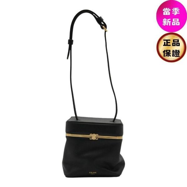 Celine 124232 Triomphe Frame 凱旋門小款柔軟小牛皮盒子包  黑色 CELINE,Small Triomphe Frame,黑色手袋,柔軟小牛皮,Triomphe包,盒子包