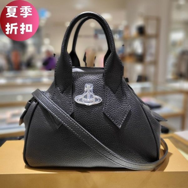 Vivienne Westwood  環保皮革小款保齡球 Yasmine包  黑色 ivienne Westwood, 生態皮革, Yasmine Small, 肩背包, 時尚手袋, 奢華設計, 高端女包, 黑色肩背, 金屬オーブ, 可調肩帶