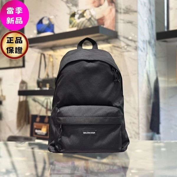 Balenciaga 503221 Explorer Be Kind 再生尼龍背包  黑色 Balenciaga雙肩背包, Explorer尼龍背包, 黑色時尚背包, 環保材質包袋, 義大利製經典背包, 男士旅遊背包, 時尚品牌包袋