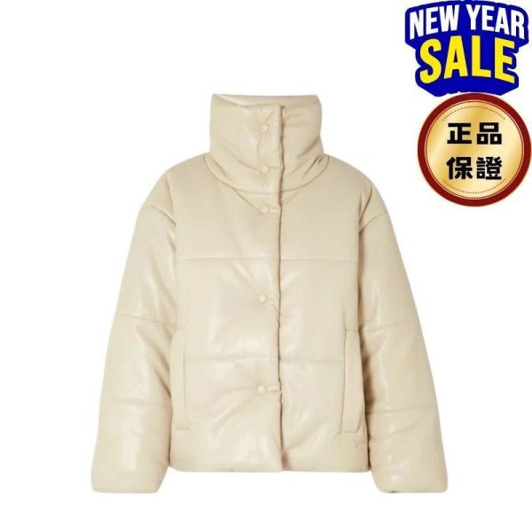 Nanushka 女款 Hide 絎縫鋪棉純素皮革外套  XS/M/L Miu Miu, 卡車外套, 華達呢, 燈芯絨衣領, 棉質, 義大利製造