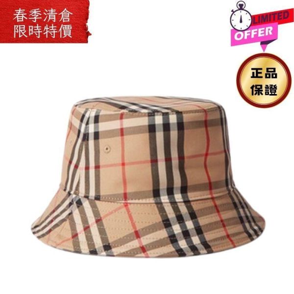 Burberry 80269271 Vintage 格紋棉質混紡漁夫帽  S Burberry、漁夫帽、格紋帽、棉質帽、精品配件、平行輸入、精品平行輸入、100%真品、專櫃真品保證、精品折扣、優惠精品價格、限時優惠、快速配送、台灣精品代購