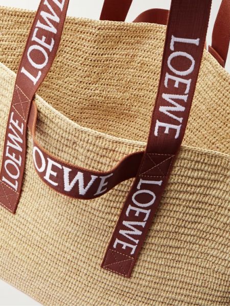 Loewe Fold Shopper 酒椰纖維草編包   原色/棕褐色 Loewe Fold Shopper 酒椰纖維草編包   原色/棕褐色