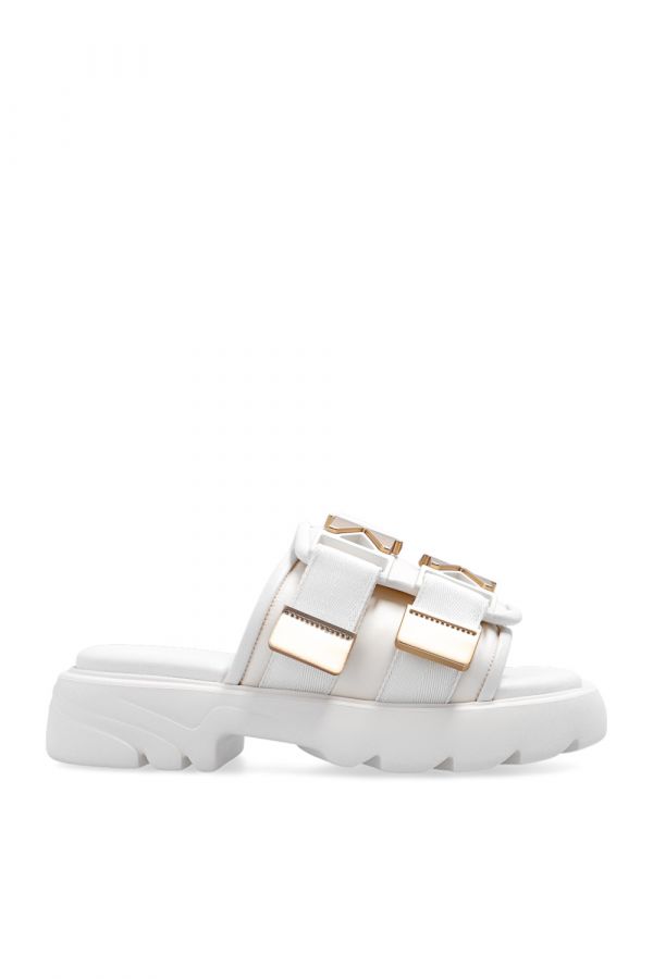 Bottega Veneta 女款 Flesh 軟墊科技纖維羊皮厚底涼拖鞋   增高4.5公分  白色  IT36/38/39/41 