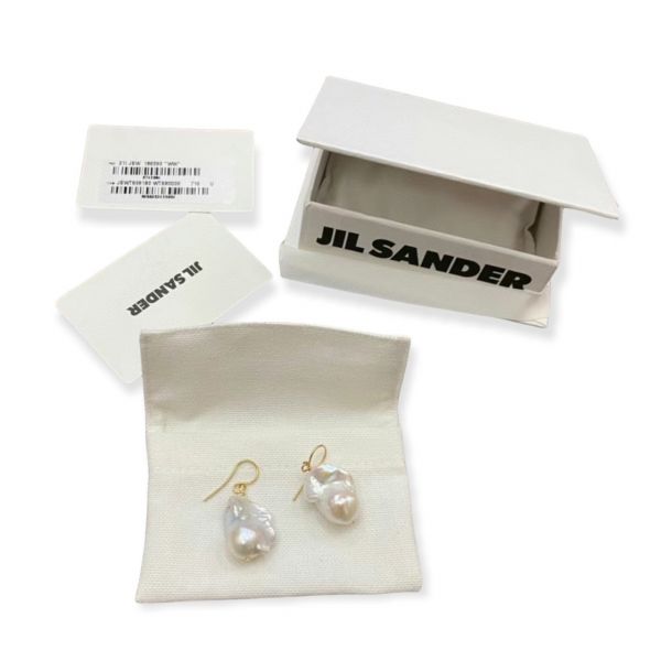 Jil Sander 手工製作的巴洛克淡水珍珠黃銅耳環 