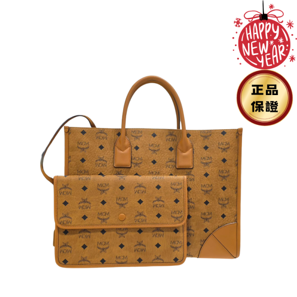 MCM Munchen Visetos 大款子母包托特包  棕色 Mcm, Munich 托特包, 皮革托特包, 女士手袋, 棕色托特包, 都會風格