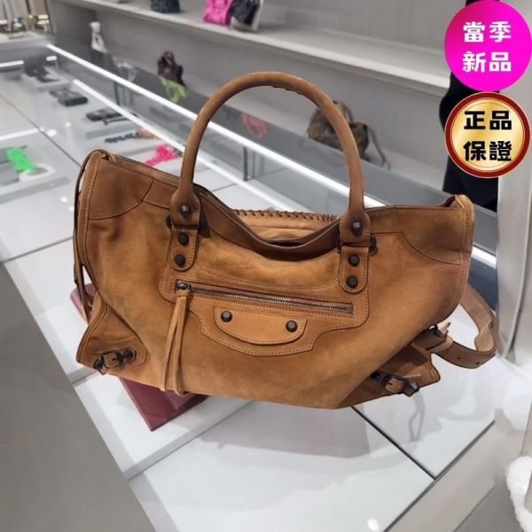 Balenciaga 823058 Le City 麂皮中款機車包  焦糖色 Balenciaga, Le City, 手袋, 麂皮, Camel, 義大利製造