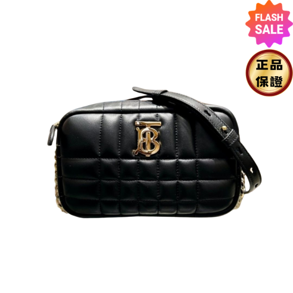 Burberry 80608361 Lola 迷你絎縫羔羊皮相機包    黑色金釦 Burberry 80648541、Lola 迷你相機包、絎縫羔羊皮包
、Burberry 黑色相機包、銀釦相機包、義大利製相機包
、Burberry Lola 相機包推薦、奢華羔羊皮包款、絎縫設計相機包