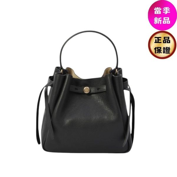 Tory Burch Romy Pebbled Bucket 荔枝紋小牛皮水桶包  黑色 Tory Burch, Romy, 水桶包, 小牛皮, 黑色, 義大利製, iPhone, iPad