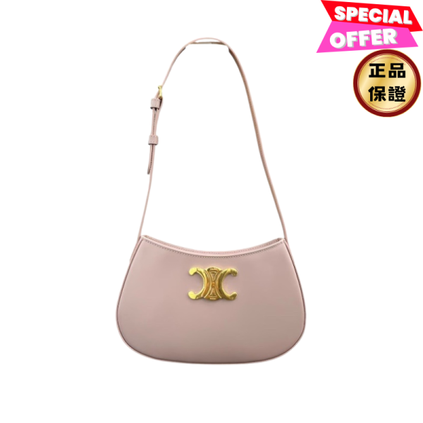 Celine 115703 亮面小牛皮凱旋門中款 Tilly 包   粉色 Celine 凱旋門包, Celine Tilly 包, 亮面小牛皮包, 金色飾面手袋, Celine 115703 包款, 中款肩背包, 可調肩帶設計, 義大利製時尚包, 黑色手袋