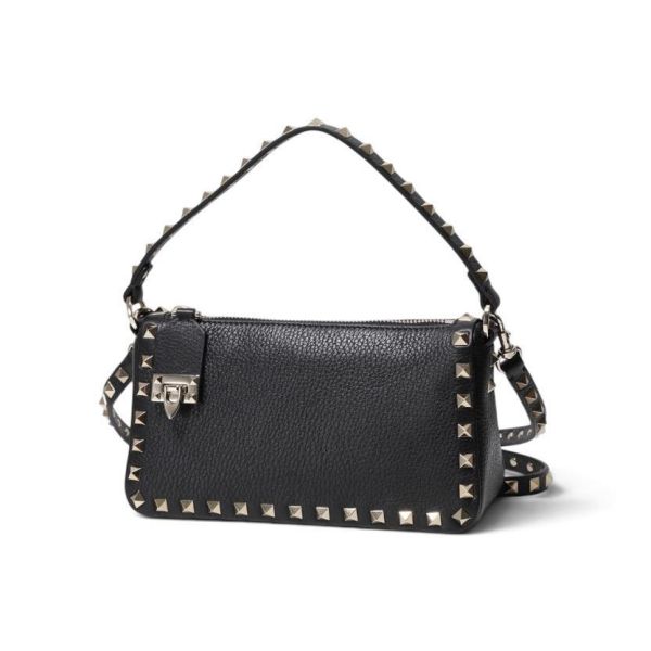 Valentino Garavani Rockstud Small 粒面小牛皮斜背包  黑色 Valentino Garavani,Rockstud,Rockstud斜背包,黑色小牛皮包,Valentino包,7W2B0J47VSF_0NO