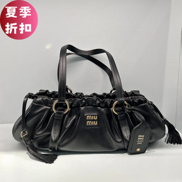 Miu Miu 5BG306 納帕小羊皮 Joie 包 Joie 手袋, 納帕皮革, 金屬字母, 復古金色, 小羊皮