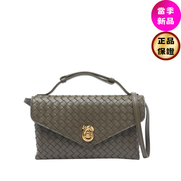 Bottega veneta 817191 Knot Lock 信封手提斜背包 柏樹綠﻿ Bottega veneta, Knot Lock, Intrecciato, 斜背包,  巴羅洛酒紅 小羊皮, 義大利製