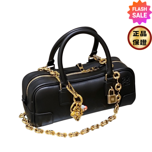 Loewe  納帕小牛皮 Amazona 23 包  黑色 Loewe, 納帕小牛皮, Amazona 23, 短版包款, 西班牙製造, 時尚手袋, 2025夏日配件, 奢華設計, 高端女包, 深海軍藍手提包
