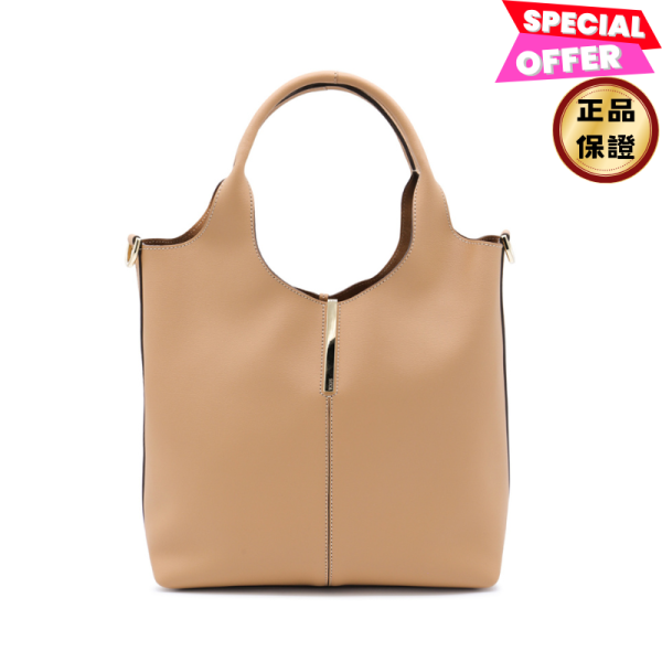 Tod's Barretta 小金條小牛皮托特包 駝色 Tod's, 小牛皮, 購物托特袋, 義大利製造, 時尚手袋, 奢華設計, 高端女包, 磁扣袋口, 可拆肩帶, 刺繡設計